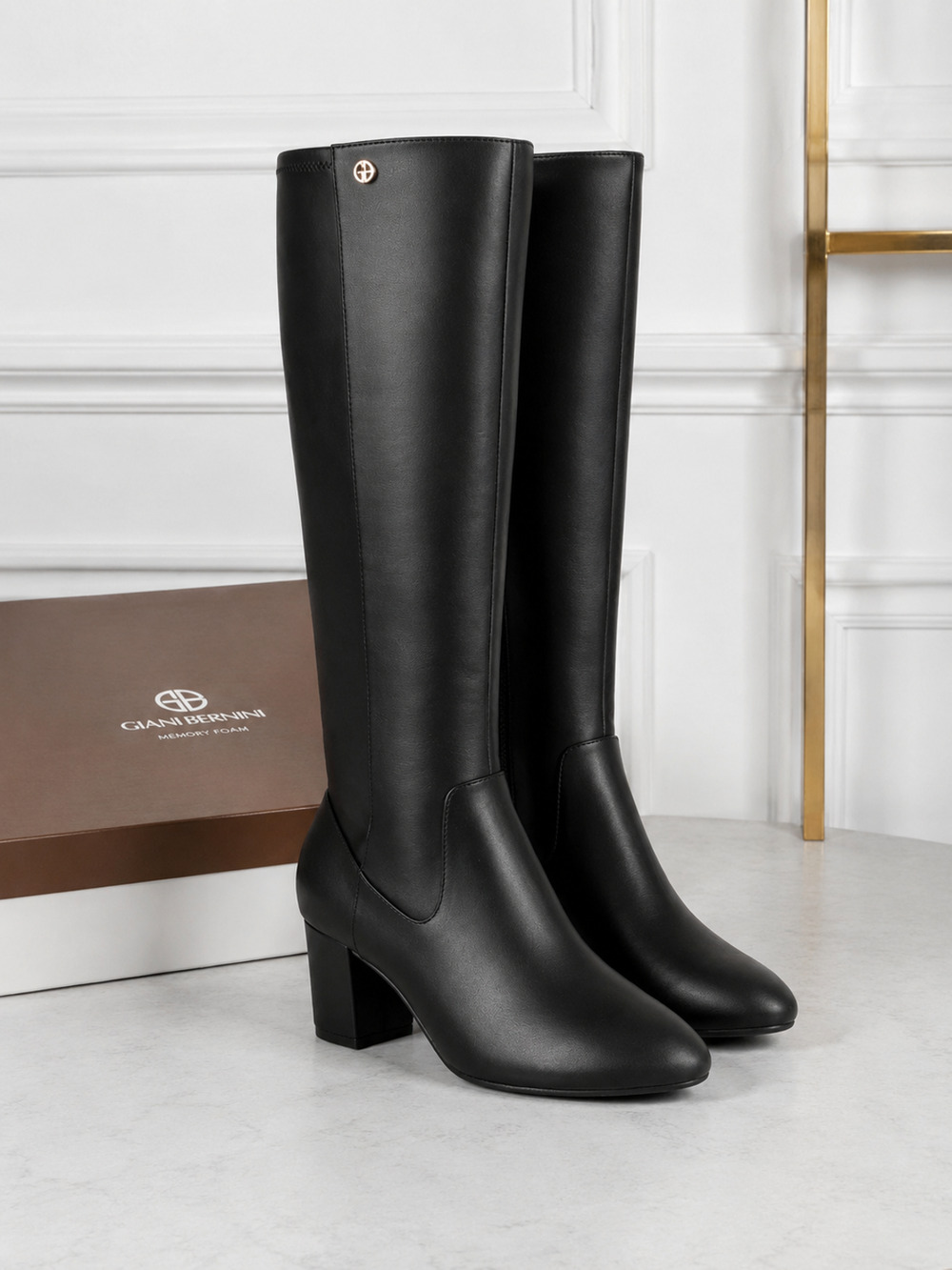 NIB Giani Bernini Maylynee Black Memory Foam Knee High Dress Boots Women’s 5.5M